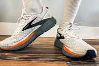 A front view of a person wearing the Brooks Men's Trace 3 Road Running Shoes