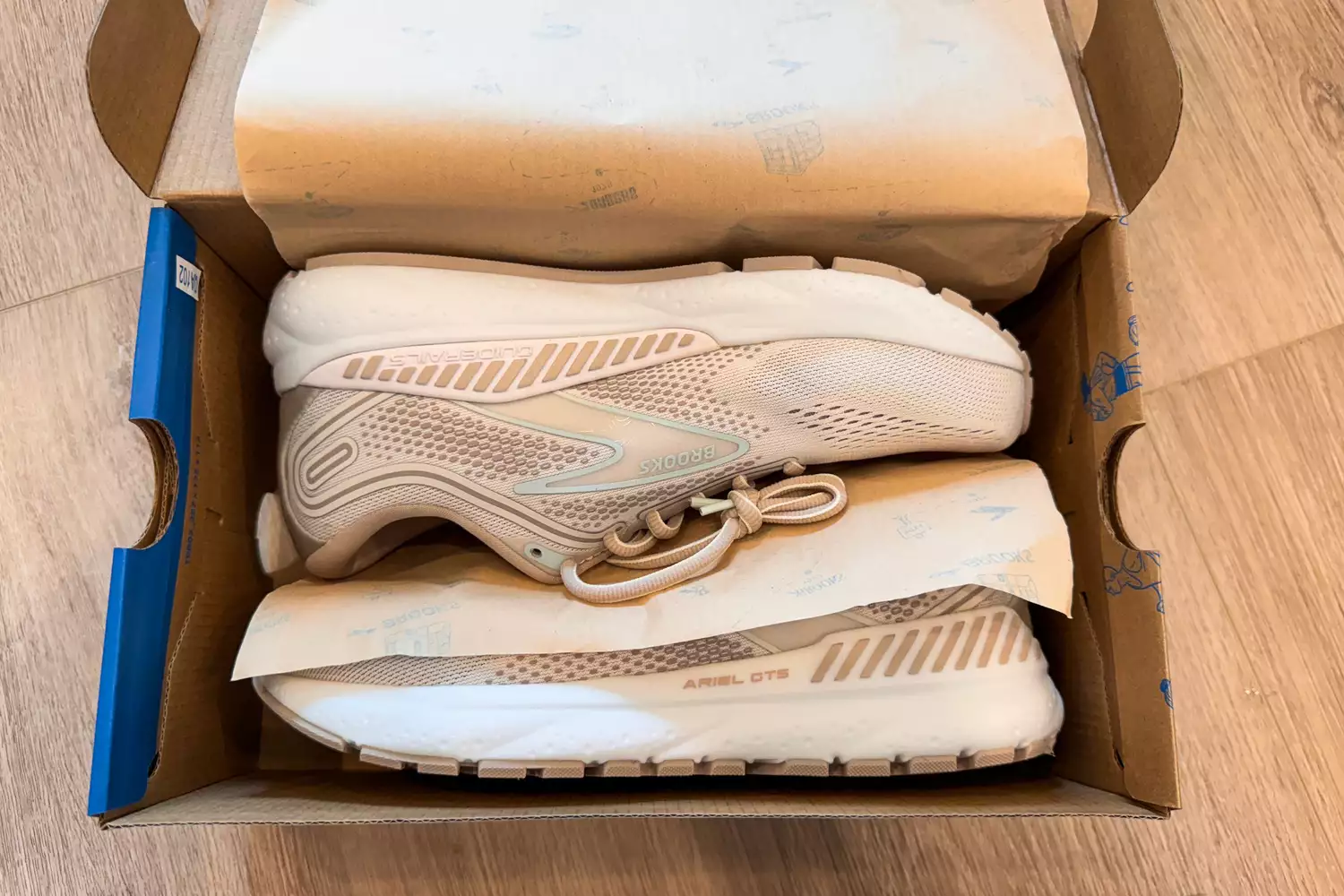 A pair of Brooks Women's Ariel GTS 23 Running Shoes in a shoe box