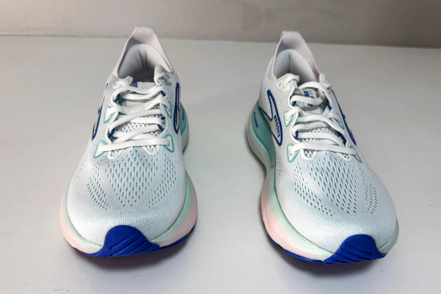 A pair of Brooks Women's Glycerin GTS 22 Running Shoes on a white table
