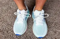 An overhead view of a person wearing the Brooks Women's Glycerin GTS 22 Running Shoes