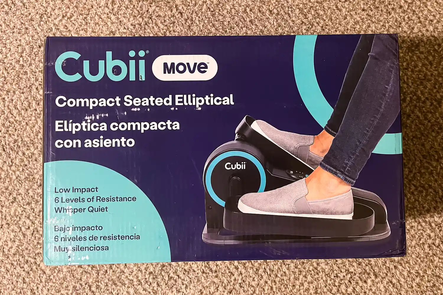 The Cubii Move Under Desk Elliptical Bike box