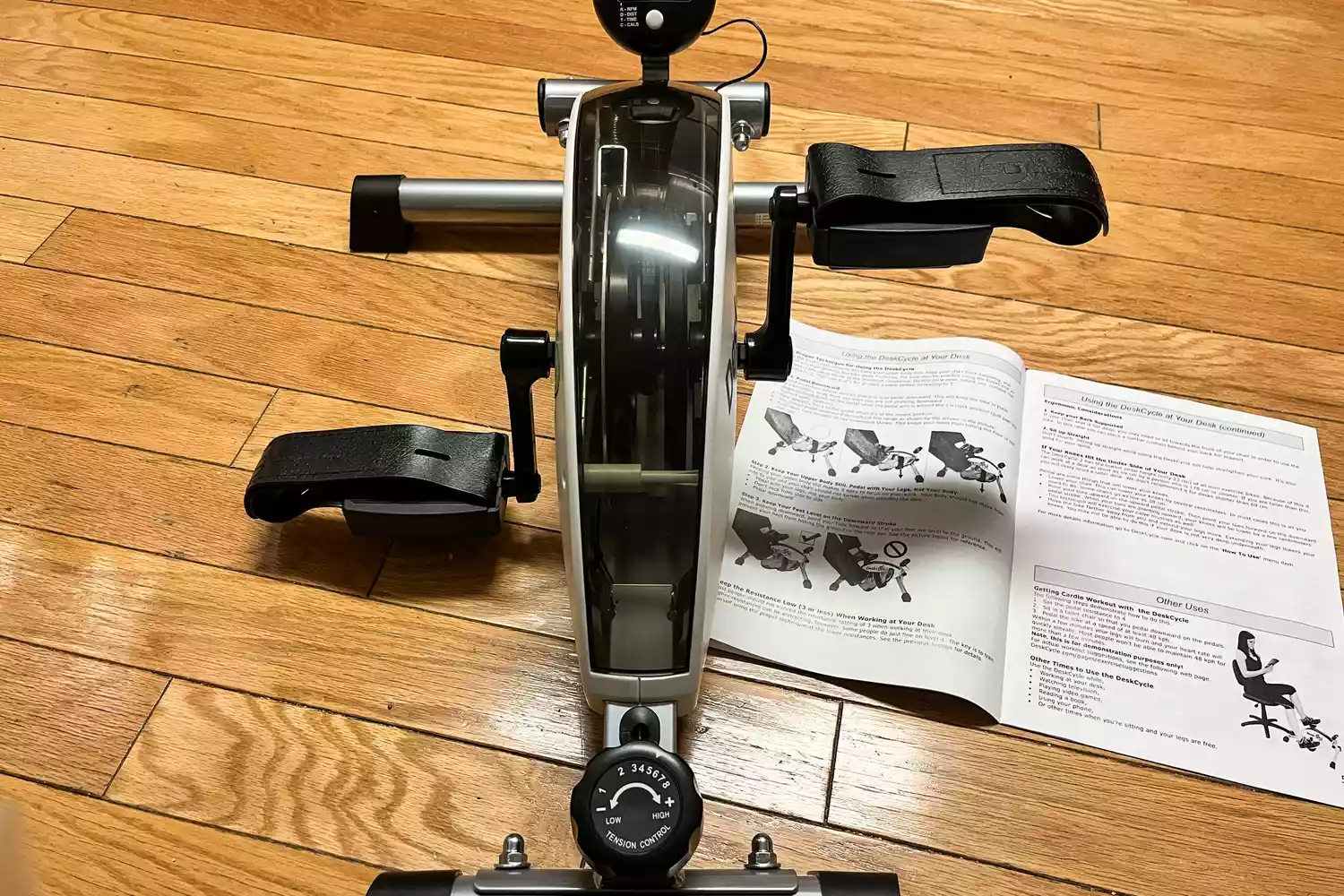An overhead view of the DeskCycle 2 Under Desk Bike Pedal Exerciser