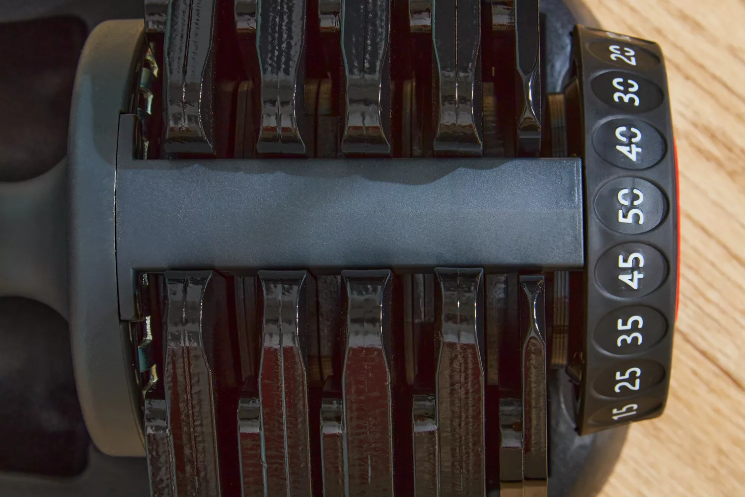 ETHOS 50 lb. Selectable Dumbbell weight gauge