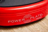A closeup on the Power Plate MOVE Vibrating Plate logo