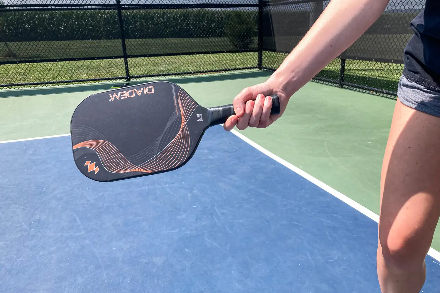 The design on the front of the Diadem Icon Infinity Pro Pickleball Paddle