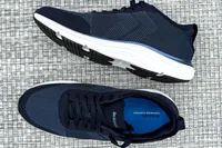 An overhead and side view of the Dr. Scholl's Men's Feel Ready Lace Up Sneakers