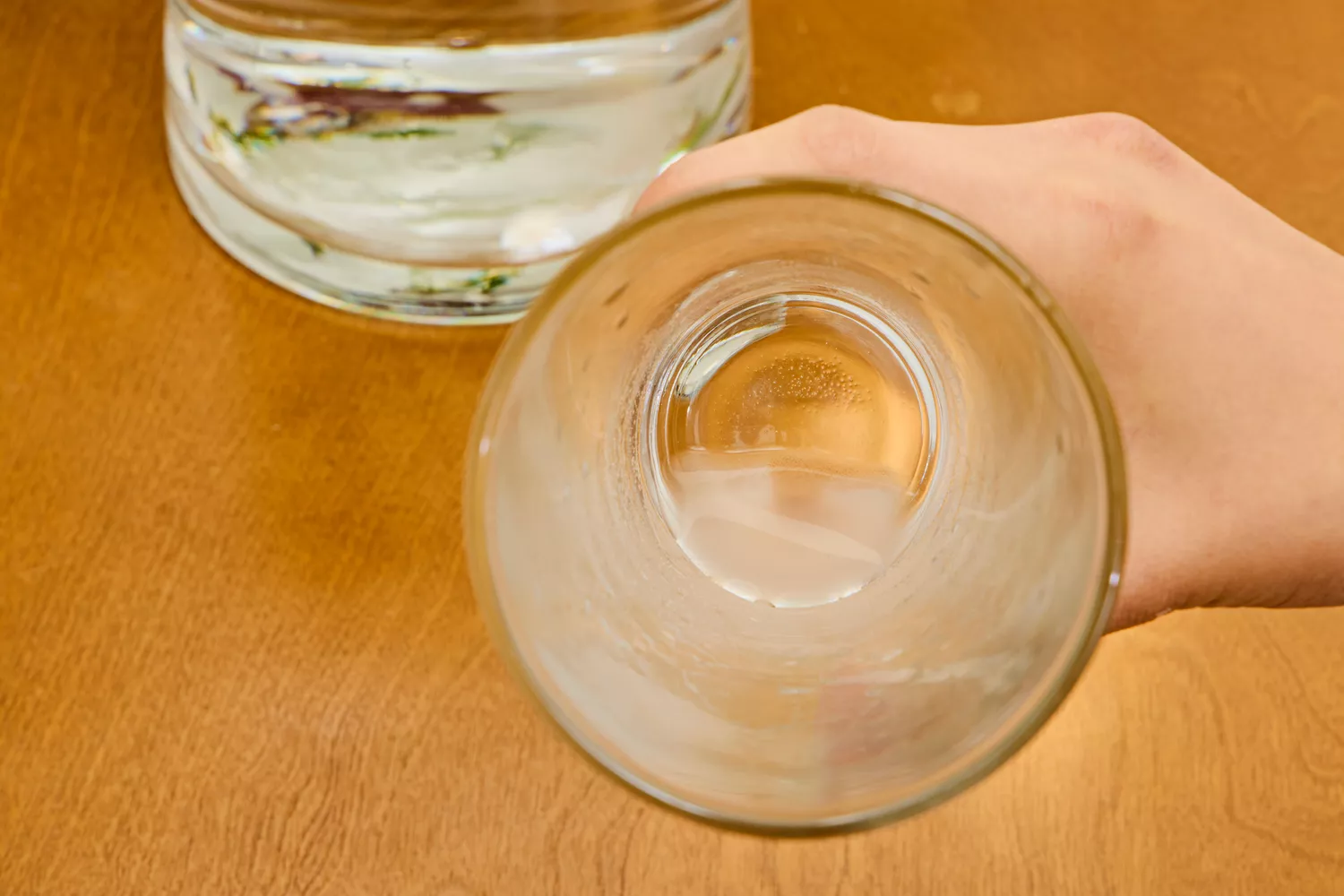 The residue left over after drinking a glass of REDMOND Re-Lyte Hydration Electrolyte Mix