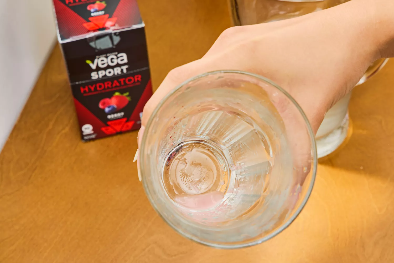 The residue left over after drinking Vega Sport Electrolyte Hydrator