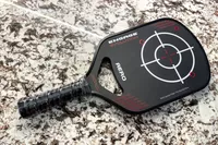 An overhead view of the Engage Pickleball Aero | Raw Toray T700 on a counter