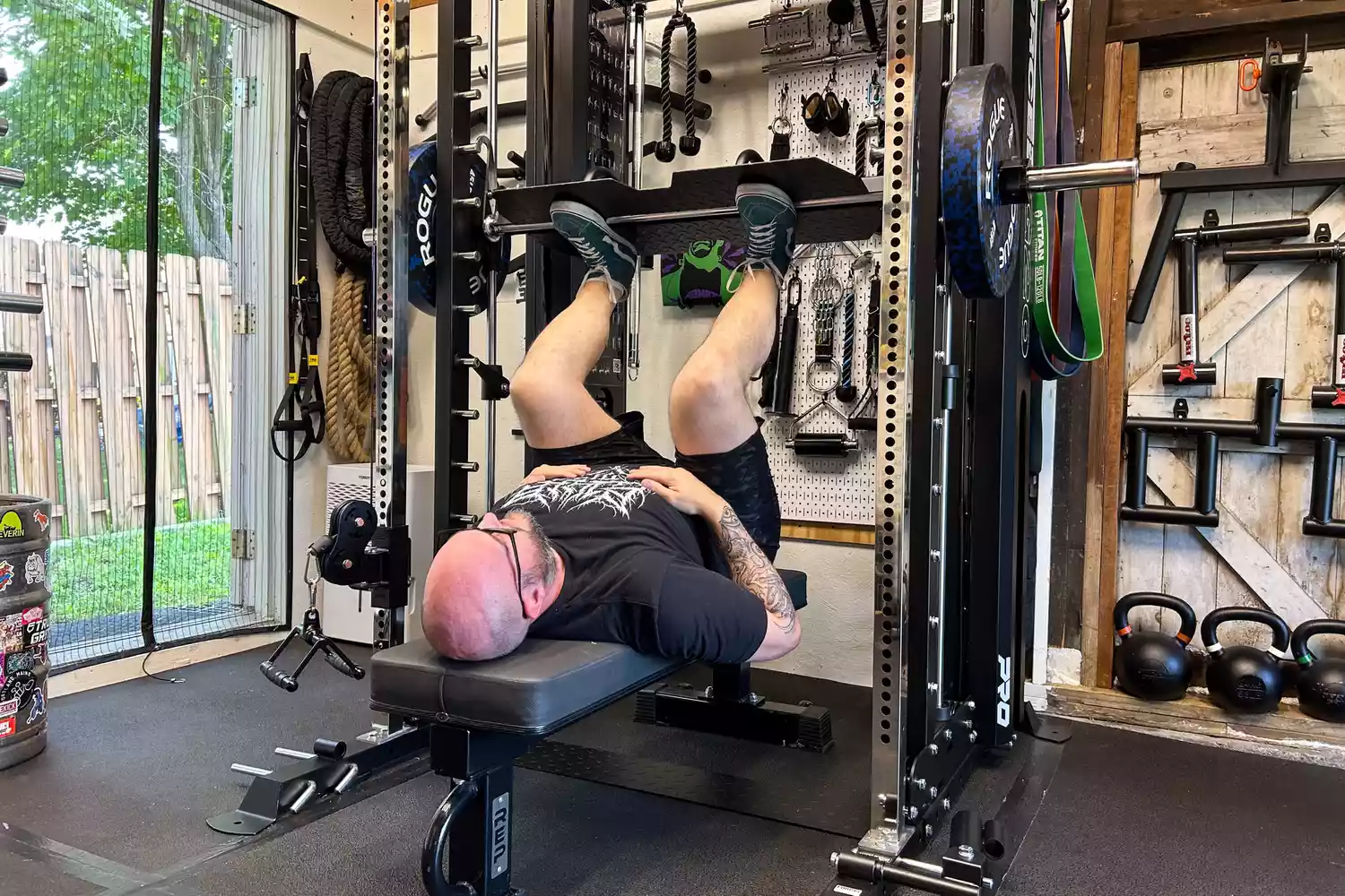 A person exercises on the Force USA G20 Pro All-In-One Trainer