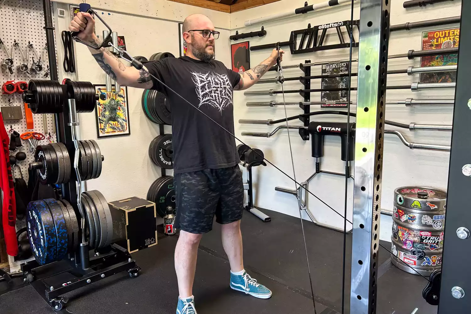 A person works out on the Force USA G20 Pro All-In-One Trainer