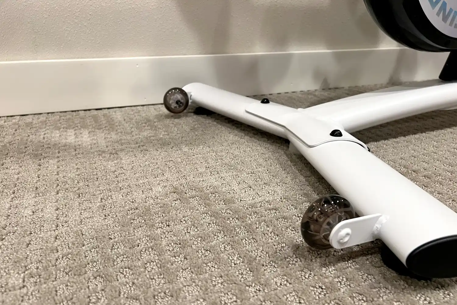 The wheels on the base of the Freebeat Boom Bike