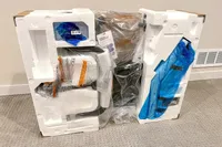 The Freebeat Boom Bike in shipping packaging