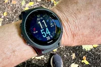 Closeup of person wearing Garmin Forerunner 55 on wrist