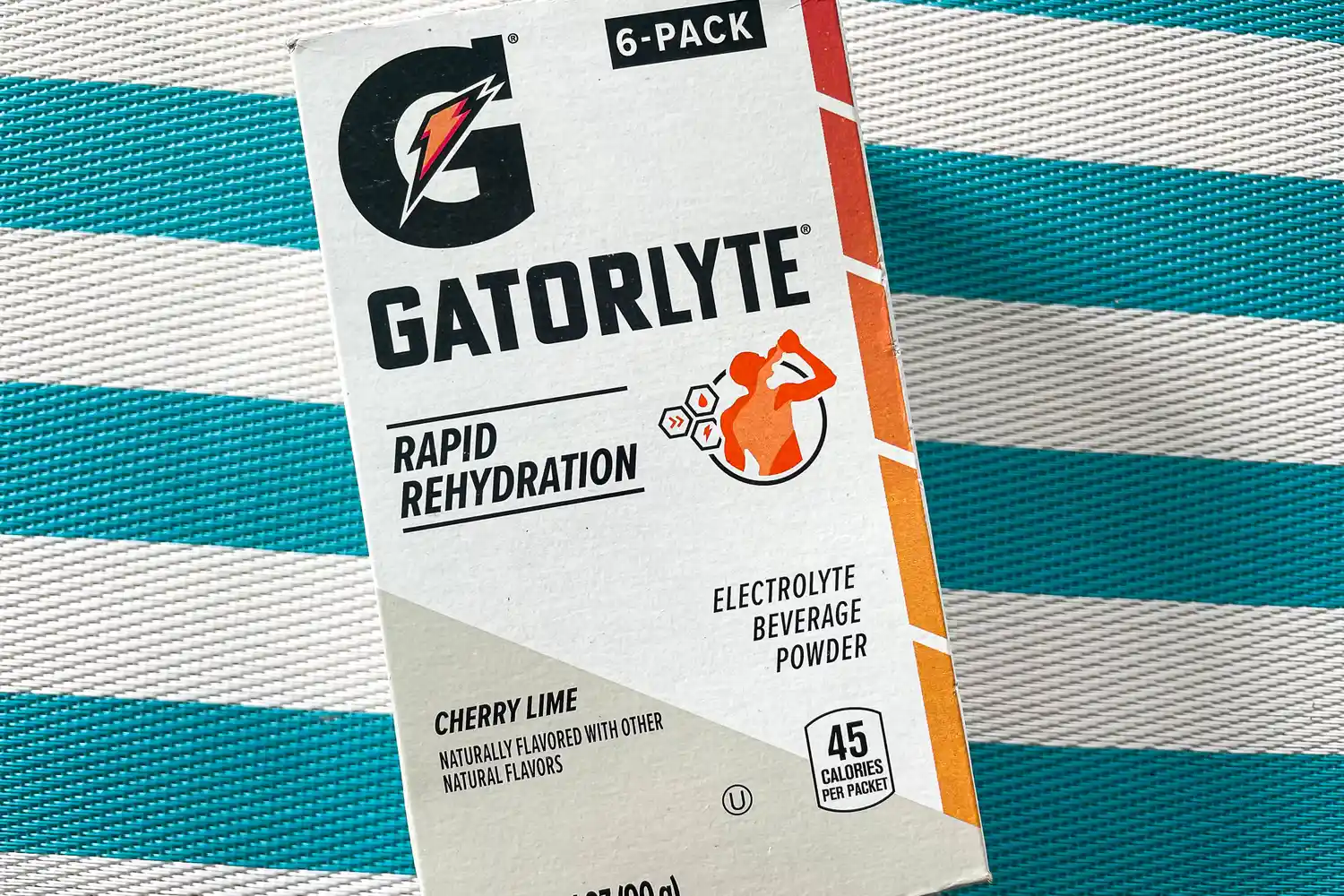 Box of Gatorlyte electrolyte beverage powder for rapid rehydration