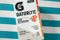 Box of Gatorlyte electrolyte beverage powder for rapid rehydration