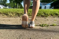 The treads on the bottom of the GDEFY Women's Ion Athletic Shoes