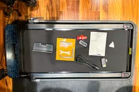 The GoPlus 2 in 1 Folding Treadmill and accessories