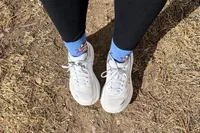 An overhead view of a person wearing the Hoka Women's Bondi 9
