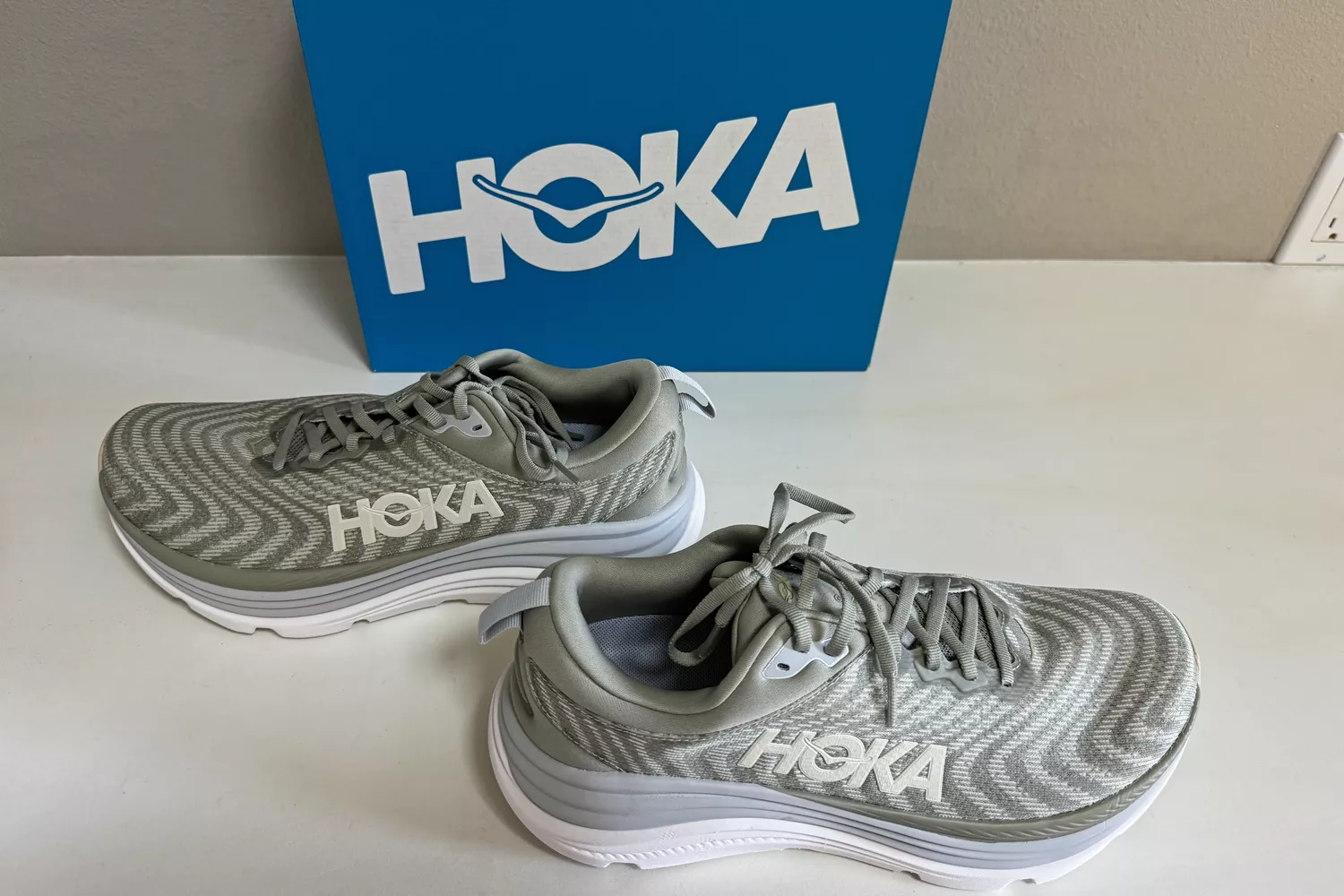 An overhead view of a pair of Hoka's Men's Gaviota 5 Running Shoes