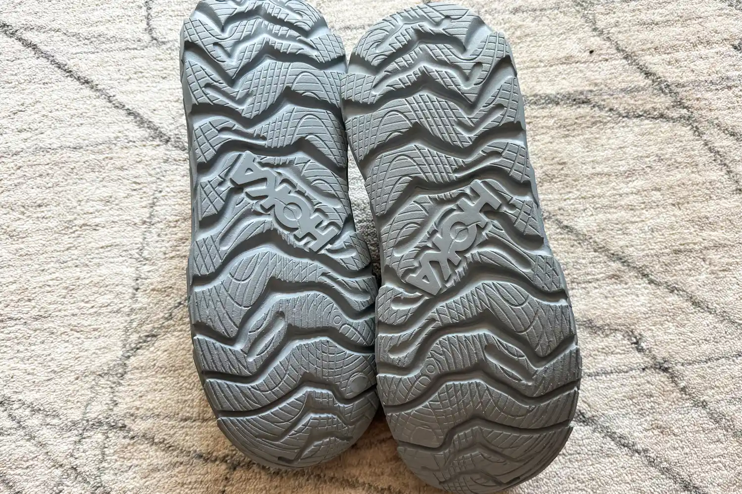 The treads on the bottom of the Hoka Restore TC Recovery Shoes