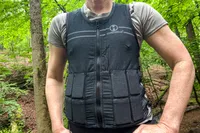 The front of a person wearing the Hyperwear Women's Hyper Vest Fit Weighted Vest