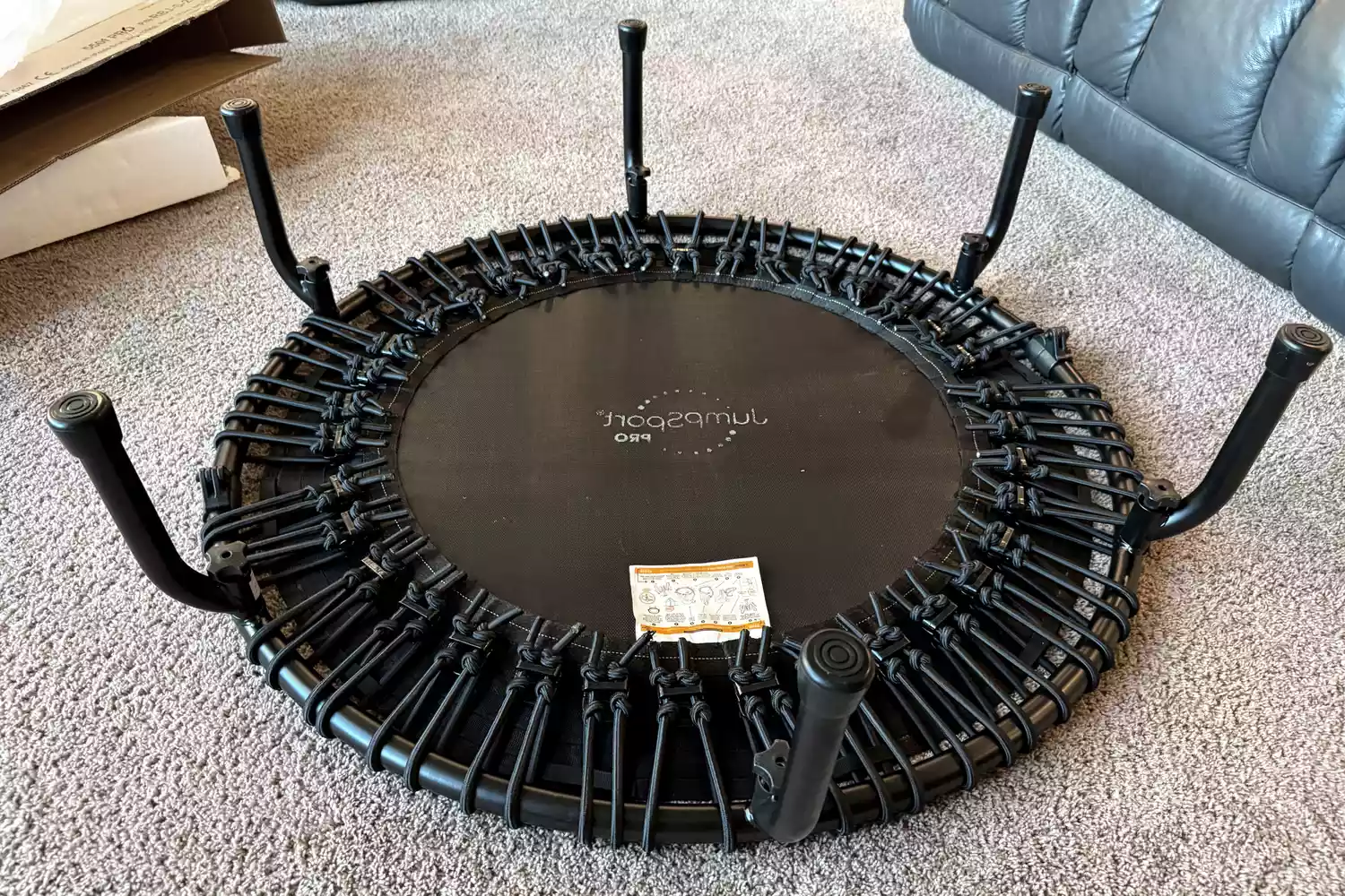 The underside of the JumpSport 550f 44-Inch Pro Rebounder Trampoline