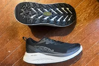 the Keen Men's WK400 II Walking Shoes posed on wood