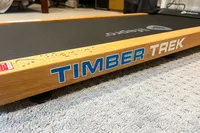 A close-up of the logo on the side of the LifePro TimberTrek Treadmill