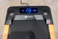A close-up of the display on the LifePro TimberTrek Treadmill