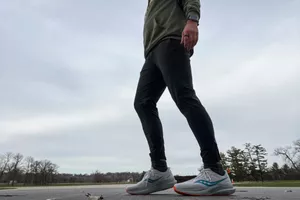 Person wearing lululemon Surge Joggers