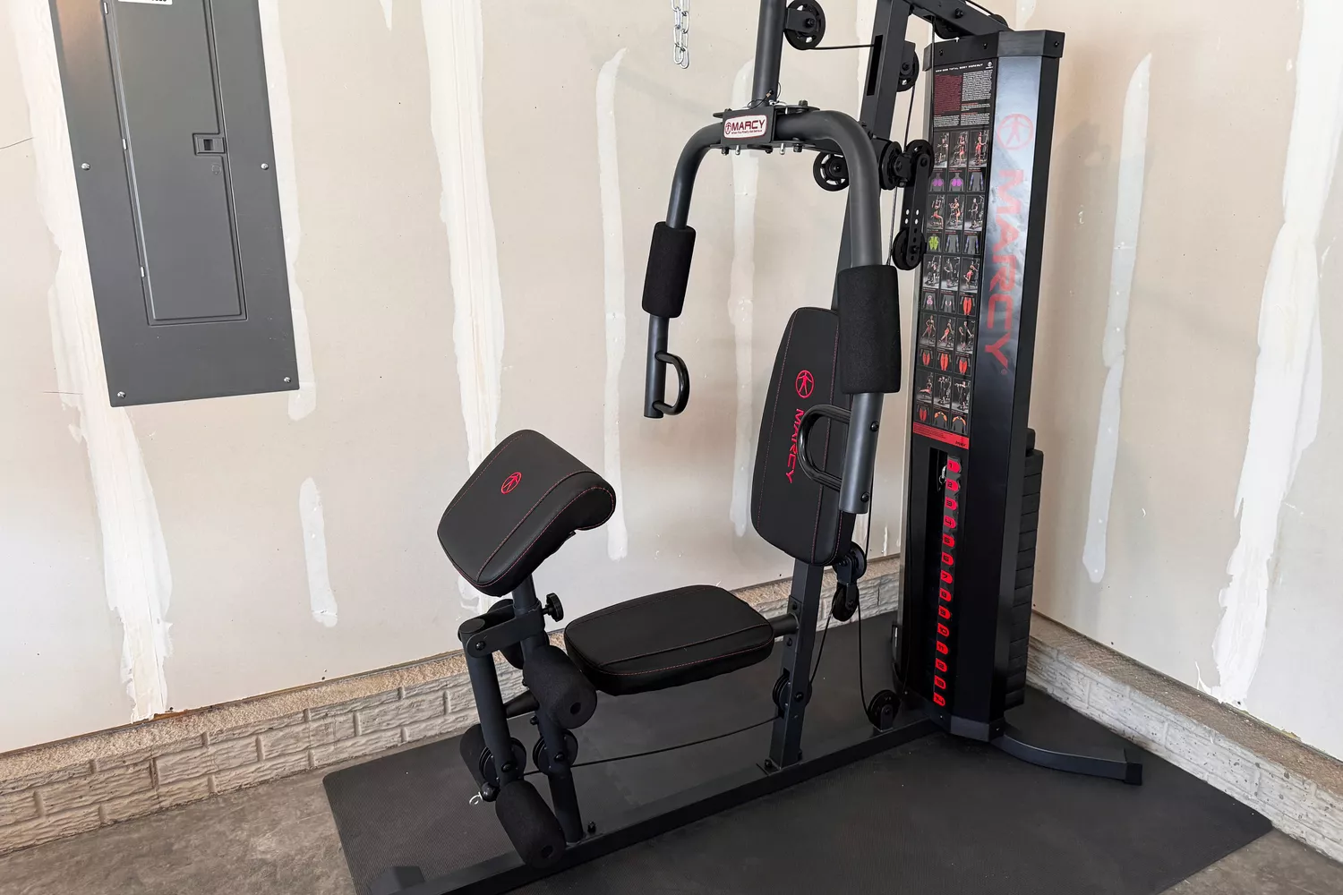 A side view of the Marcy MWM-989 150 lb Stack Weight Home Gym