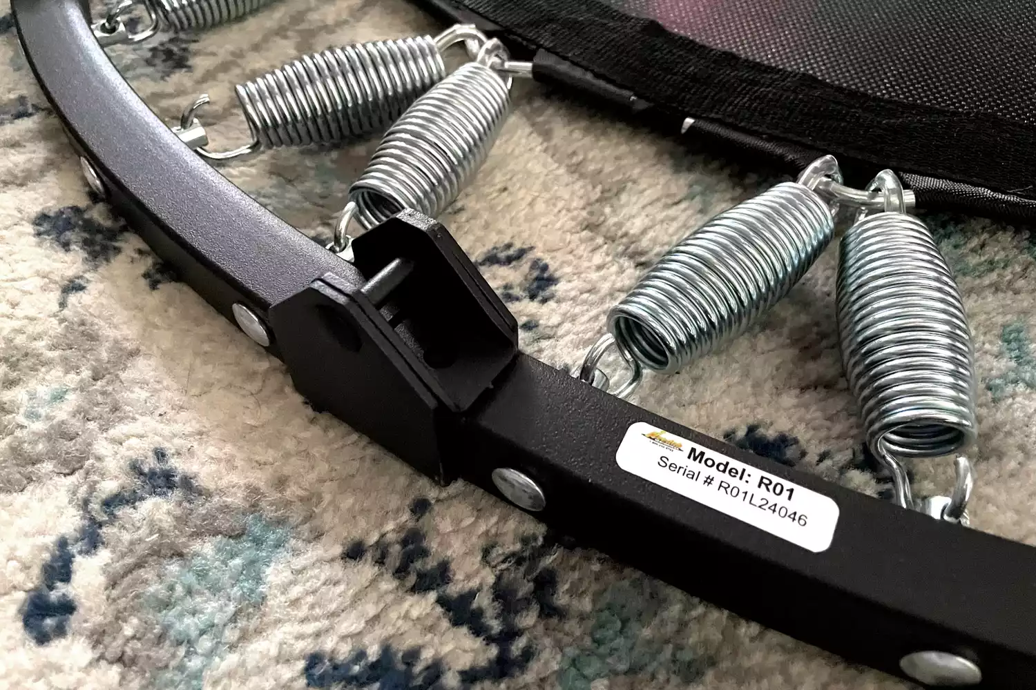 The folding hinge on the Needak Soft-Bounce Folding Rebounder