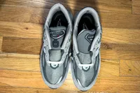 The New Balance Women's Made in USA 990v6 Sneakers without the laces tied