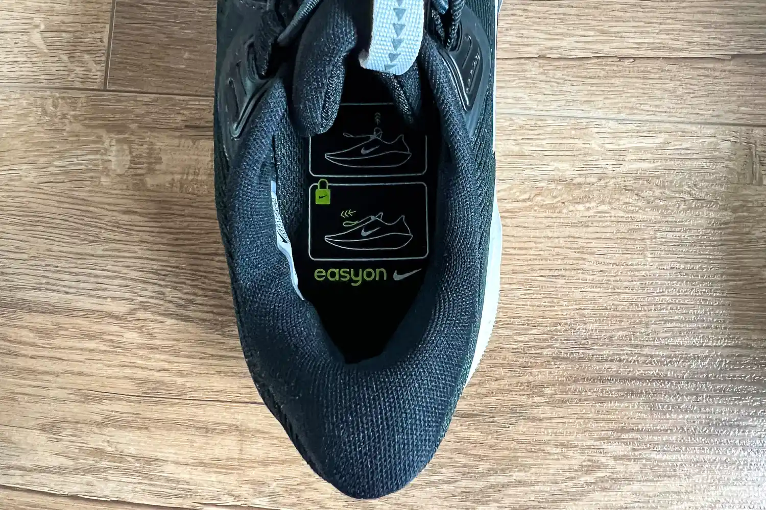 The information printed on the sole of the Nike Pegasus EasyOn Women's Road Running Shoes