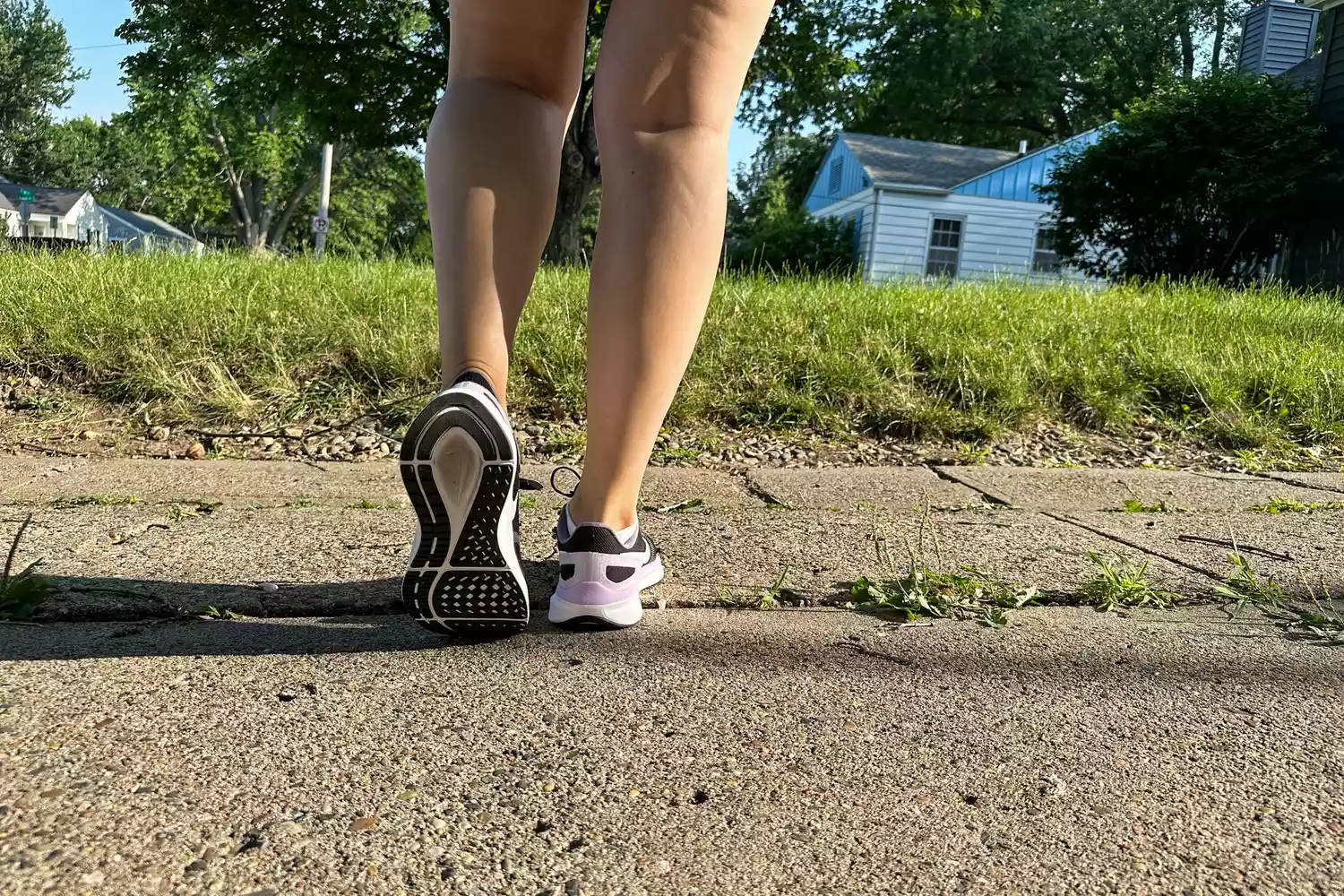 The bottom treads on a pair of Nike Structure 25 Women's Road Running Shoes