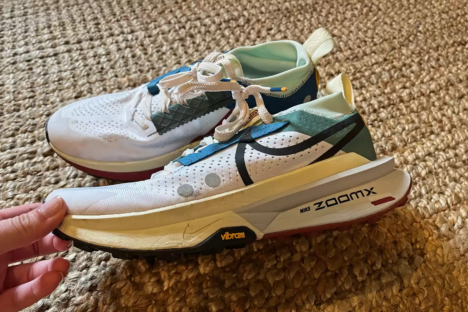 A side view of a pair of Nike Zegama 2 Women's Trail Running Shoes