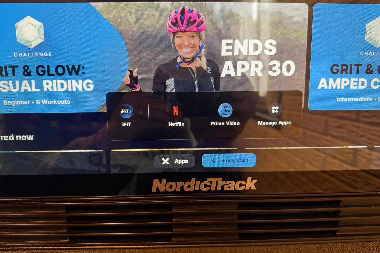 The app services connected to the NordicTrack X24 Bike