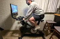 A person rides the NordicTrack X24 Bike