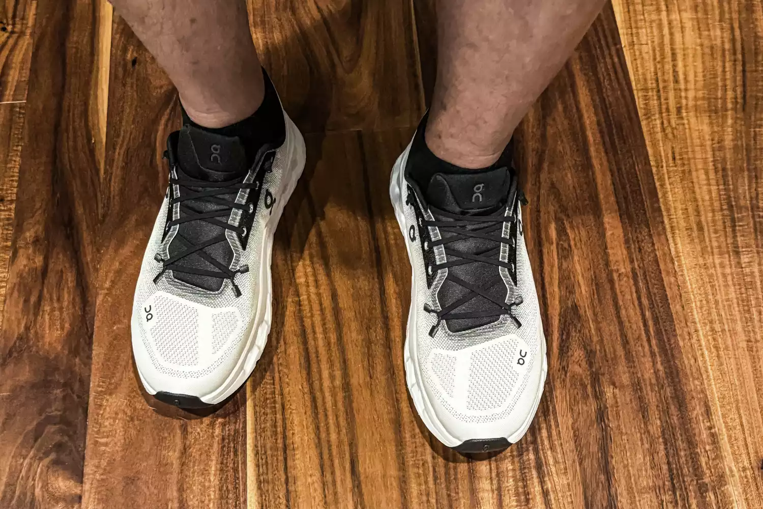 An overhead view of a person wearing the On Men's Cloudtilt Walking Shoes
