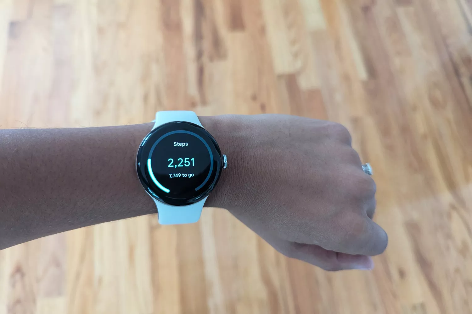 A person wears the Google Pixel Watch 3