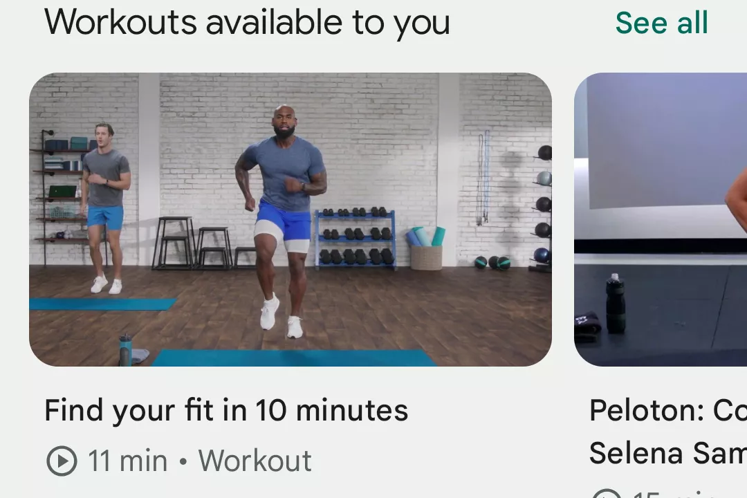 The workouts available on the Google Pixel Watch 3