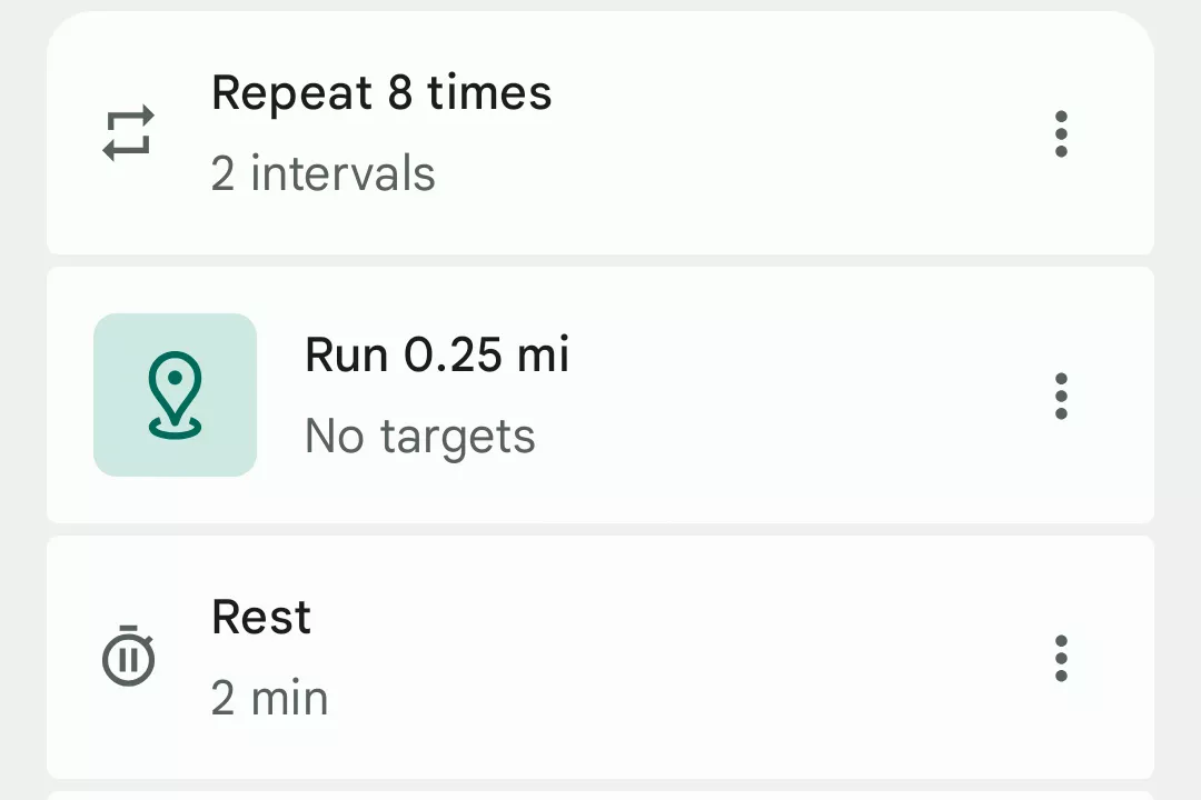 The running information on the Google Pixel Watch 3 app