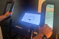 The ProForm Cardio HIIT H14 Trainer powered on