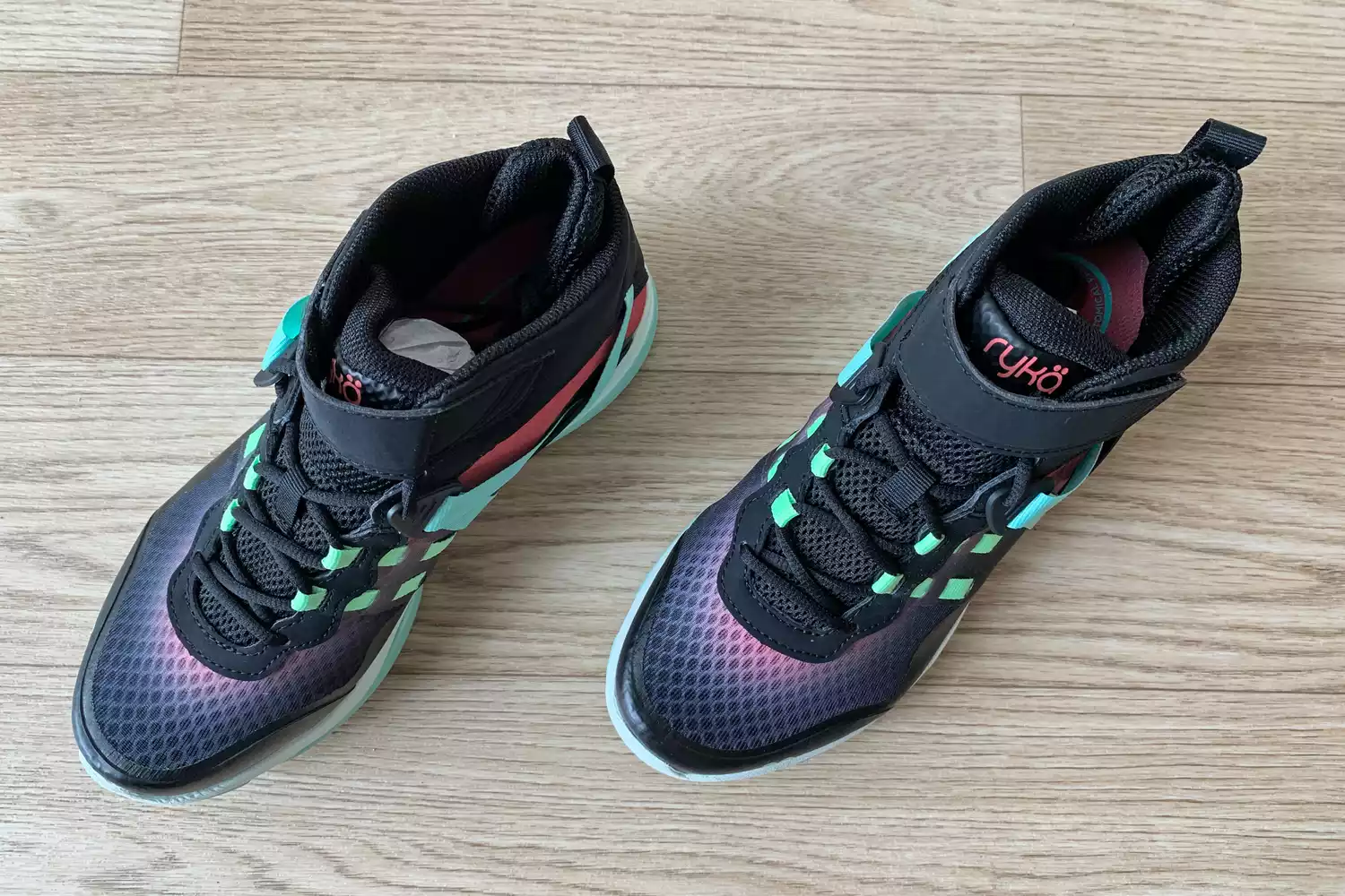 An overhead view of a pair of Ryka Devotion XT Mid Top Training Shoes