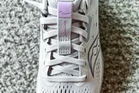 A close-up of the laces on the Saucony Women's Guide 18 Sneakers
