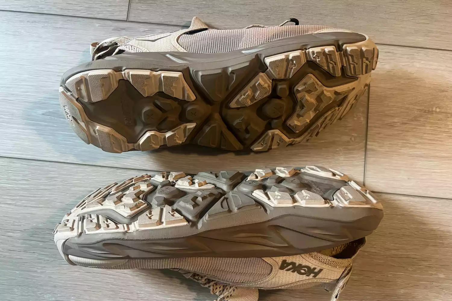 The treads on the bottom of the Hoka Men's Hopara 2 Sandals