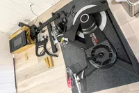 The pieces of the SOLE SB1200 Exercise Bike before assembly