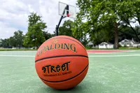 The Spalding Street Outdoor Basketball on a basketball court
