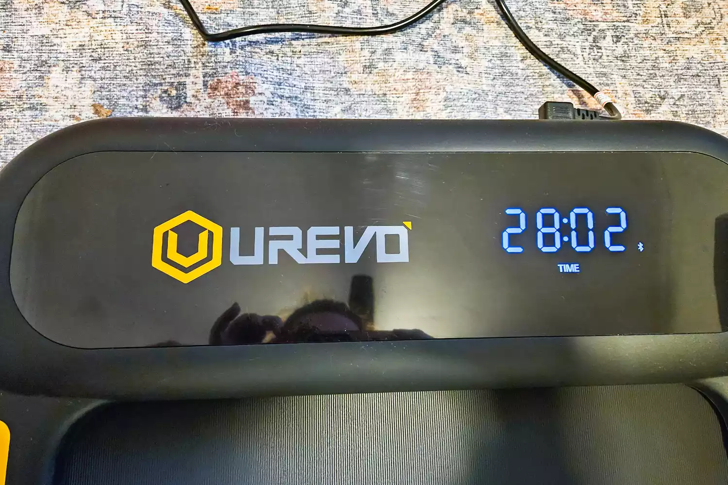 The digital display on the Urevo SpaceWalk 3S Treadmill